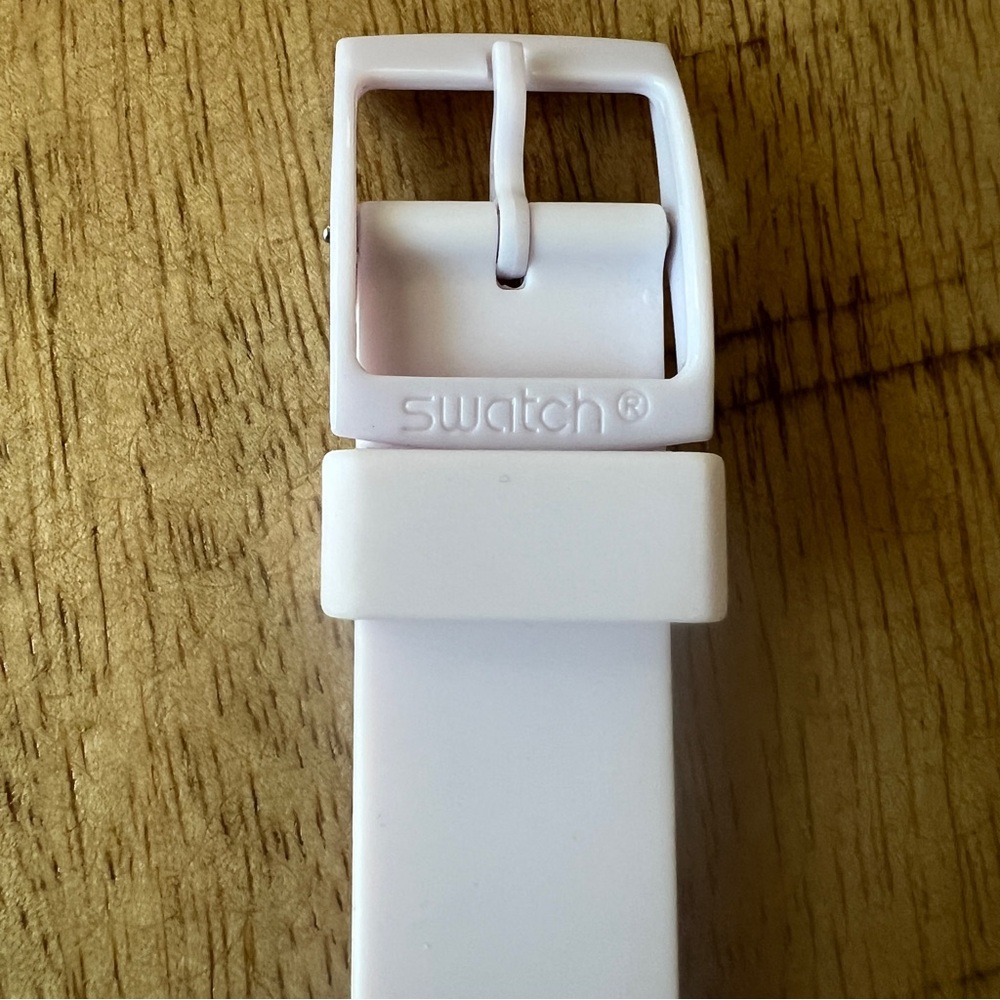 Swatch GUIMAUVE GP148 Watch w/ Metallic Face & Light Pink Silicone Strap - Picture 9 of 11